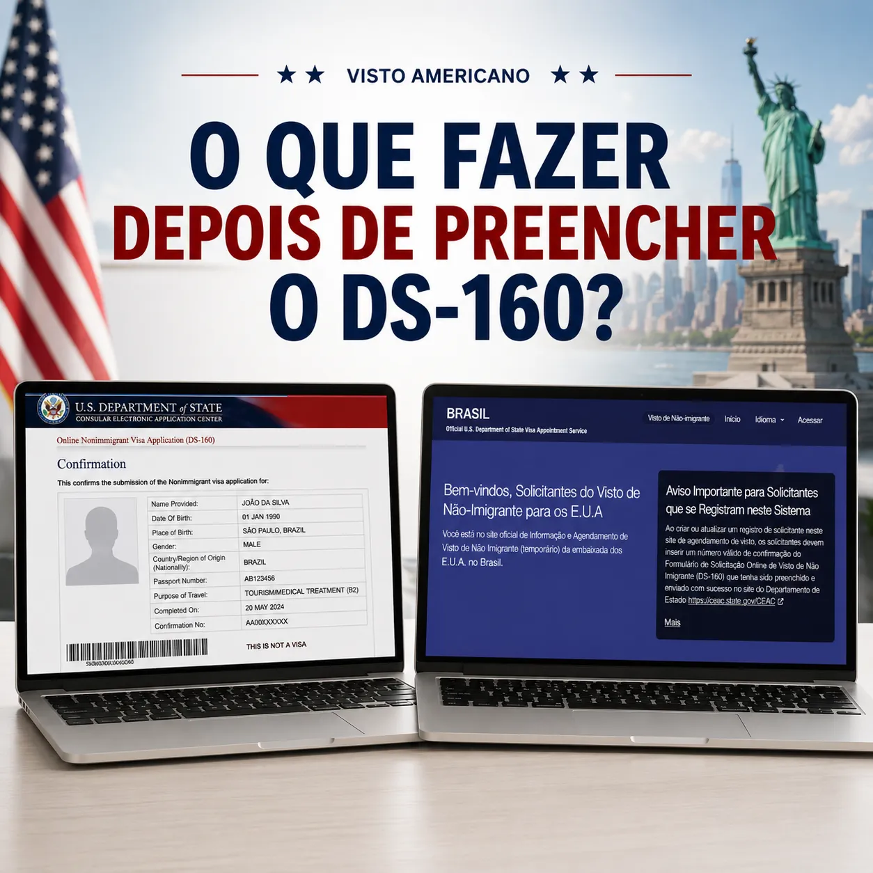 Imagem ilustrativa para o artigo O que fazer depois de preencher o DS-160? da Genuína Conexão